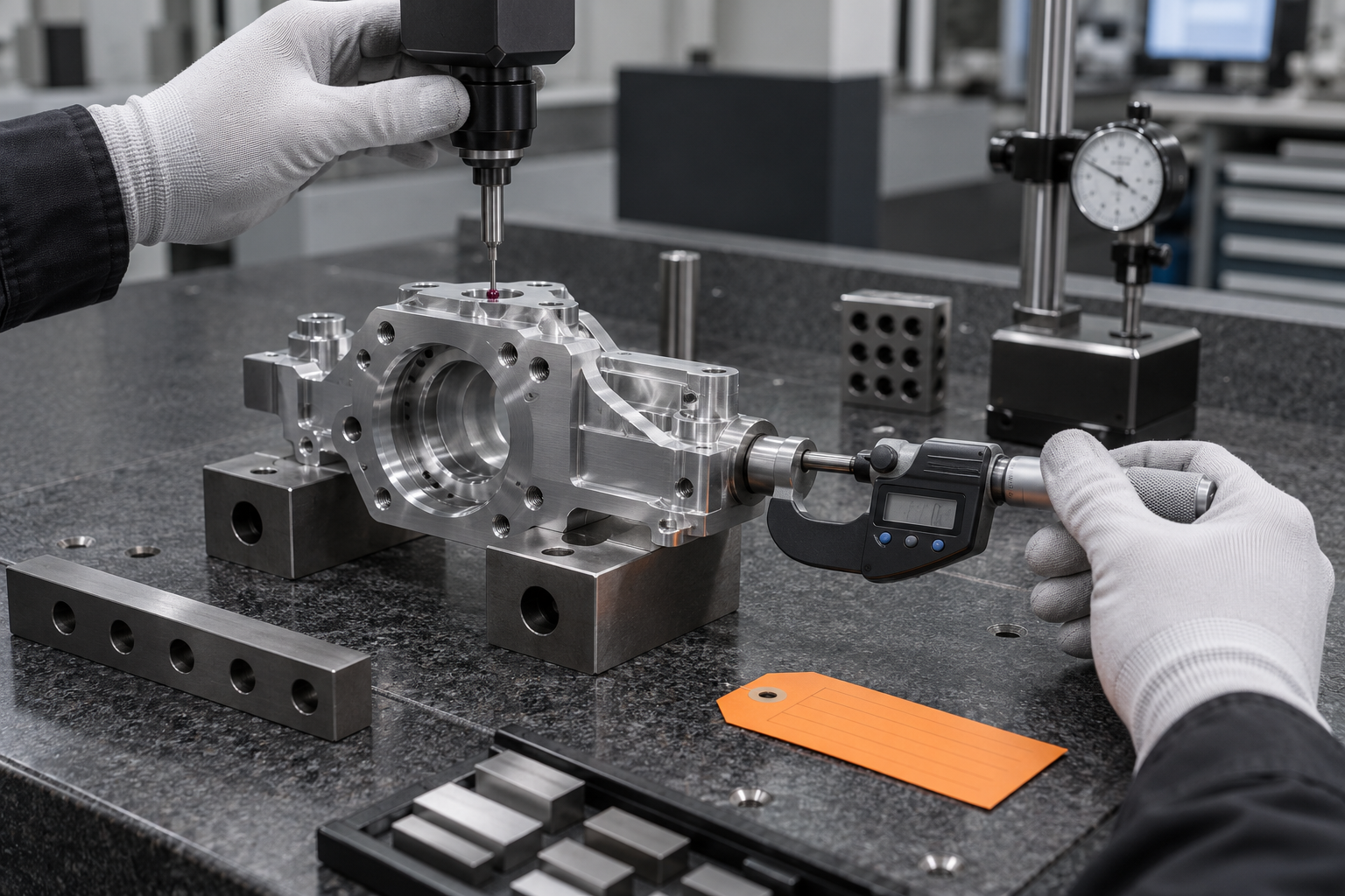 Strip parts, clusters and welding equipment trays on a beauty sampling table